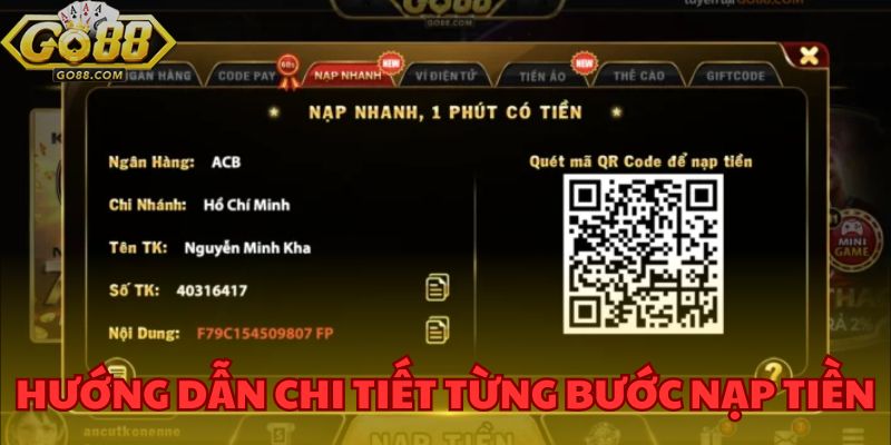 Hướng Dẫn Cách Nạp Tiền GO88 Đơn Giản và An Toàn Nhất 1 Cách nạp tiền GO88 an toàn: Hướng dẫn chi tiết từng bước