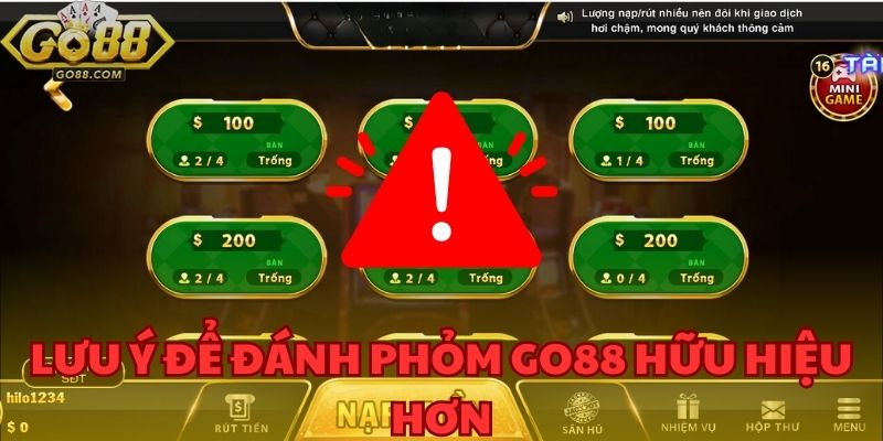 Phỏm GO88 - Luật Chơi Cùng Những Lưu Ý Hiệu Quả Cho Newbie 4 Mẹo chơi Phỏm GO88 - Học cách gửi bài và giảm thiểu điểm rác